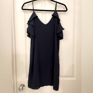 Aqua brand Navy dress with optional flutter sleeves